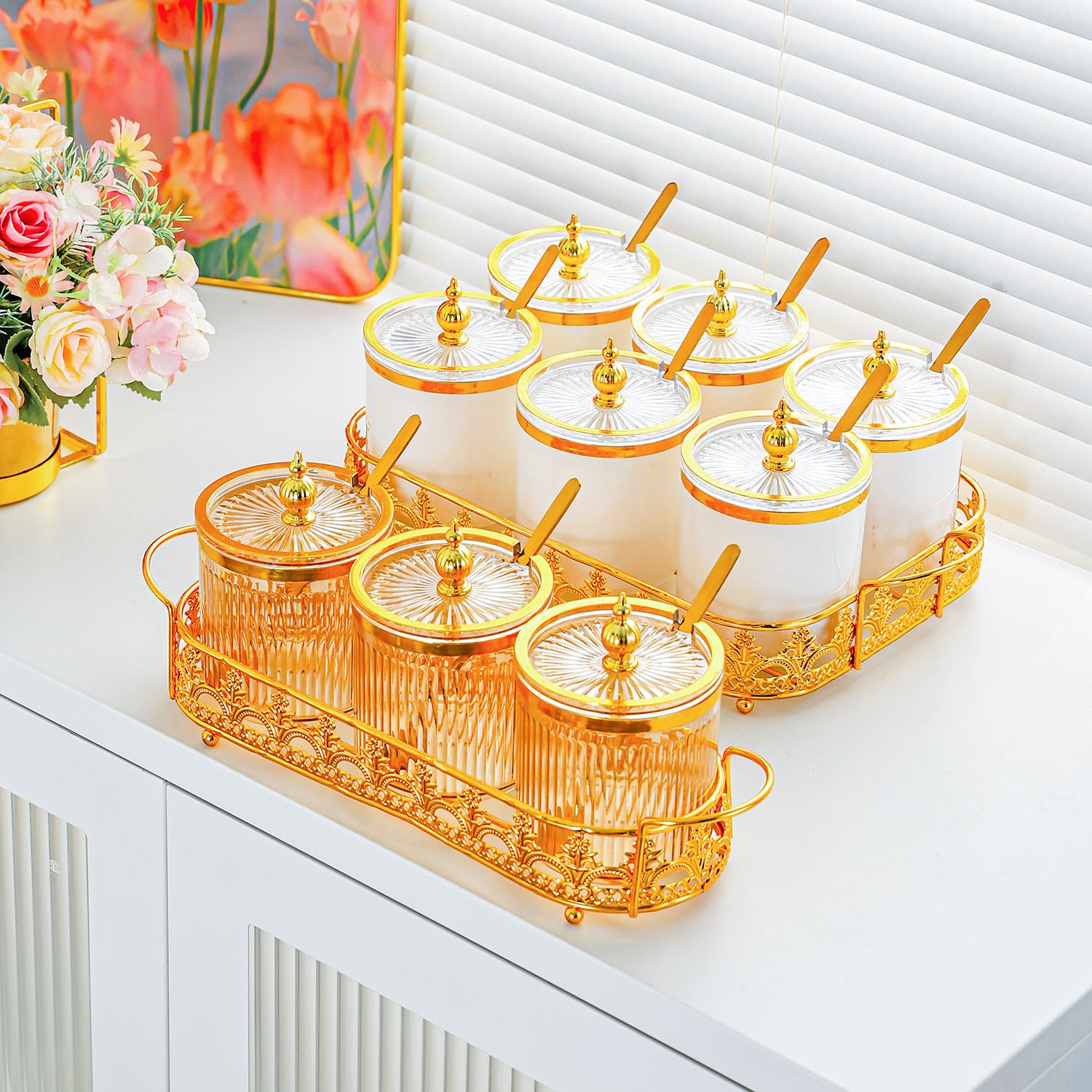 调料盒家用厨房轻奢调味料收纳盒桌面调味瓶罐密封佐料盐罐调料罐