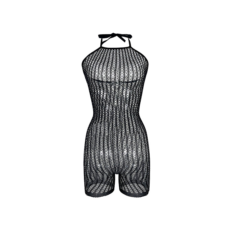 European and American large-sized Amazon bestseller hot diamond net garment one-piece adult lingerie, Starry Sky openwork see-through net garment 8116 Item Picture