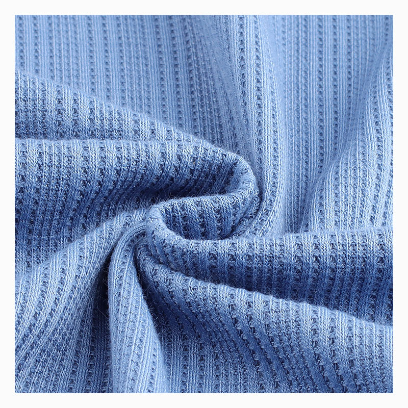 280g粗针涤氨不规则华夫格弹力大小华夫格肌理女装连衣裙面料白底实物图