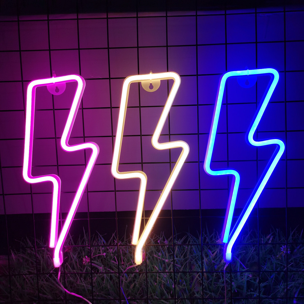 LED闪电霓虹灯墙面装饰挂灯节日派对氛围灯圣诞节日房间卧室布置产品图