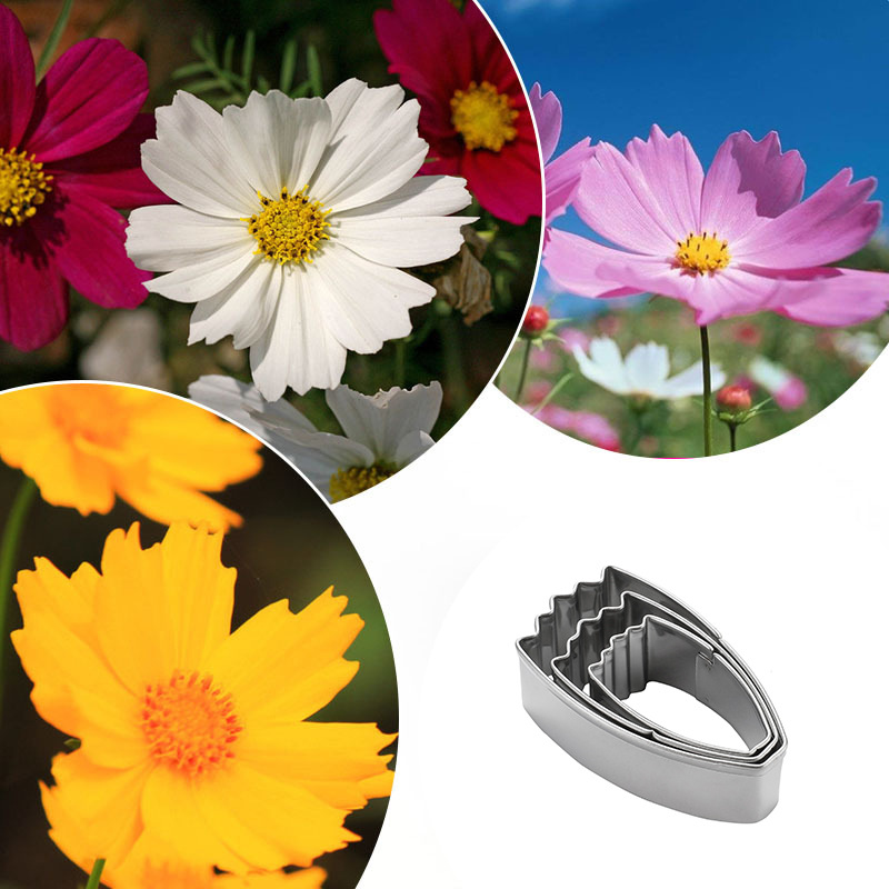 厨房用品烘培模具食品级不锈钢波斯菊花瓣糖花切模 翻糖造型DIY烘培模具亚马逊热销