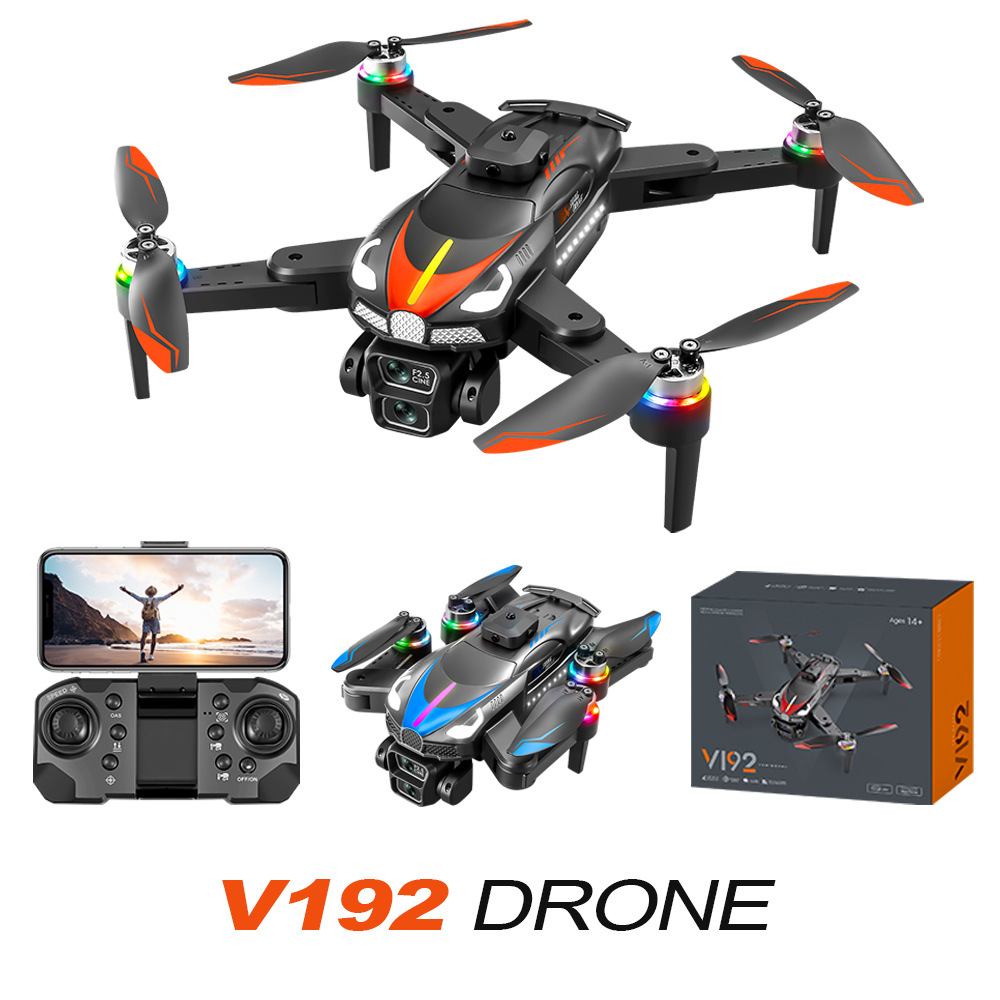 跨境V192无刷无人机8K双摄像航拍飞行器光流定位折叠遥控飞机外贸