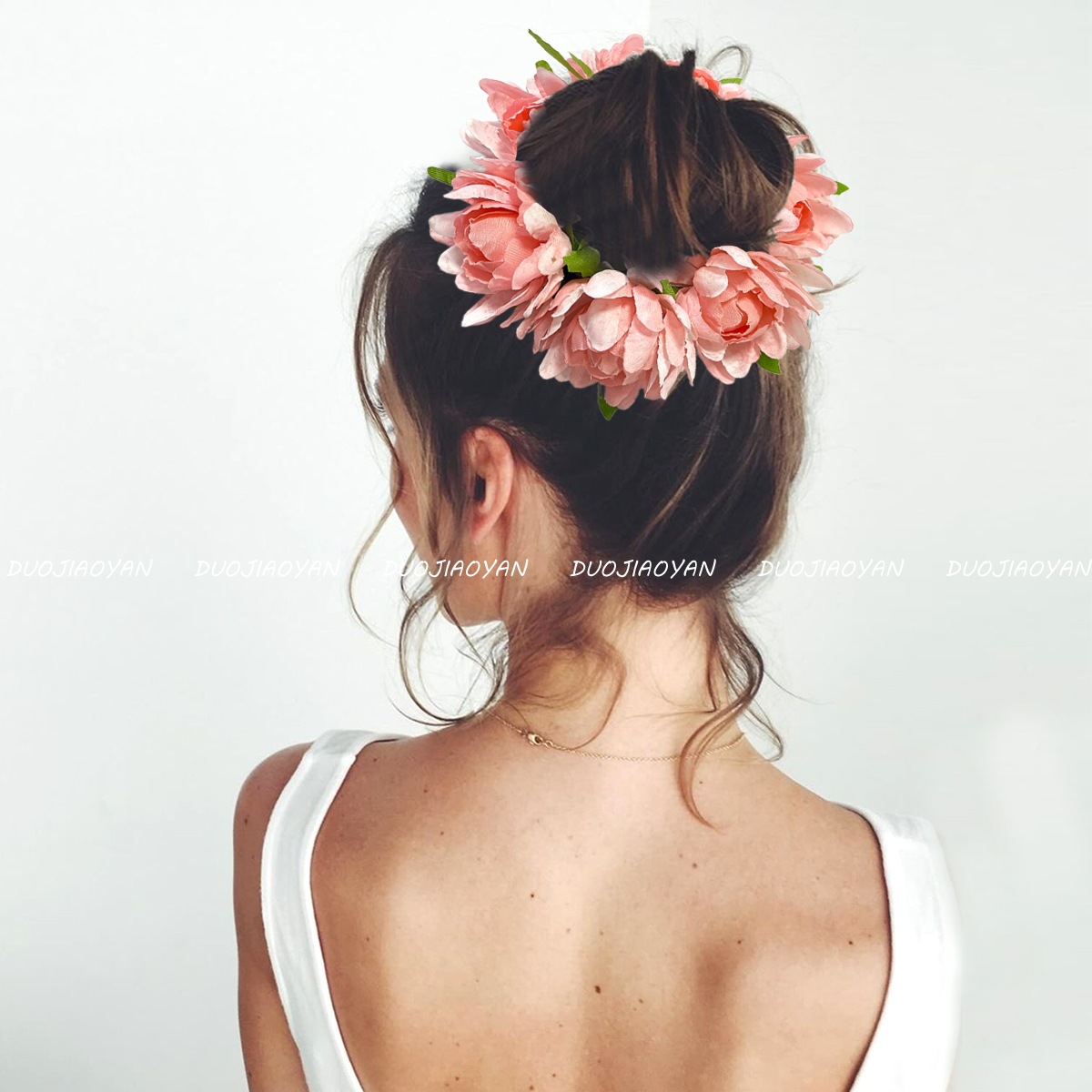 New large-sized faux rose hair bands from Europe and America, seaside vacation style photo headwear, and colorful bride flower accessories details Picture
