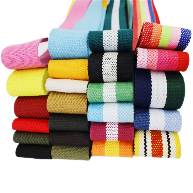50mm ancho rayas intercolor algodón tejido correa maletas correas lona pantalón cinturones zapatos sombreros decoraciones accesorios color colisión ropa Item Picture