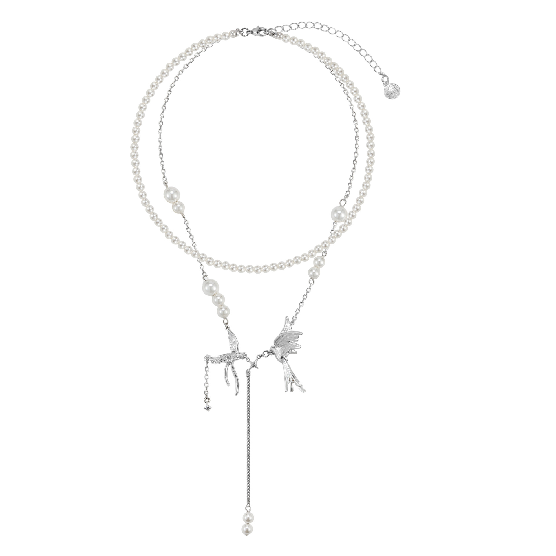 New Chinese-style double-layer cascading pendant feather chain pearl necklace for women, fashionable, exquisite, versatile and high-end collarbone chain wholesale Item Picture