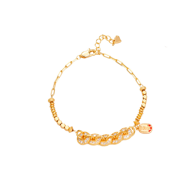 Hyacinth's Douyin bestseller, the Five Emperors Coin Broken Ice Plate Coiled Bracelet, is a fashionable, light luxury, elegant and high-end gesture item for women Item Picture