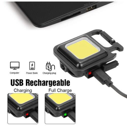 High-intensity and high-brightness mini work light, strong magnetic portable small flashlight, Type-C charging multi-functional key chain light details Picture