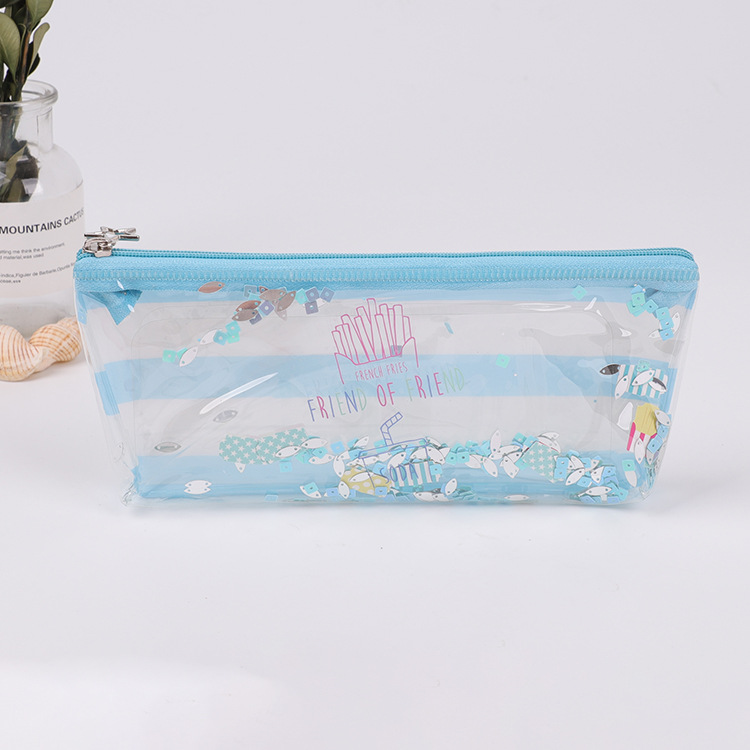 日系镭射流沙反光笔袋小清新学生文具袋少女心可爱系列铅笔袋定做细节图