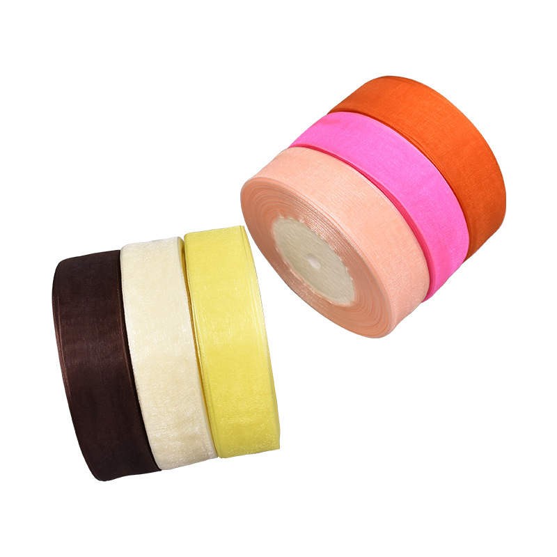 Factory stock: 0.3cm - 4cm fine-edge snow yarn ribbon gift packaging, transparent snow yarn woven tape, glass yarn ribbon Item Picture