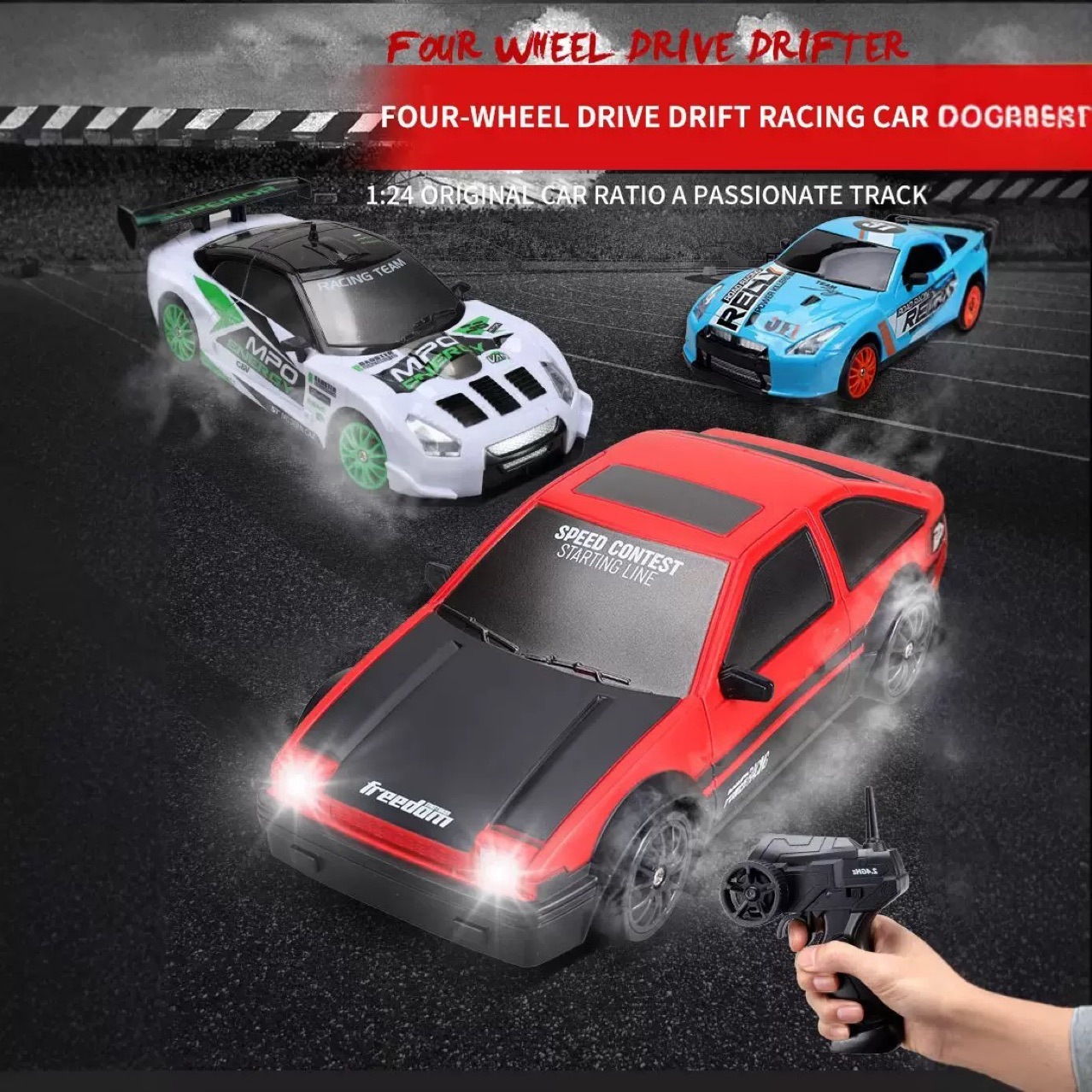 Cross-border 1:20 drift remote control racing car, 2.4G drift car, RC Boy four-wheel drive high-speed car, stunt racing car Specification image