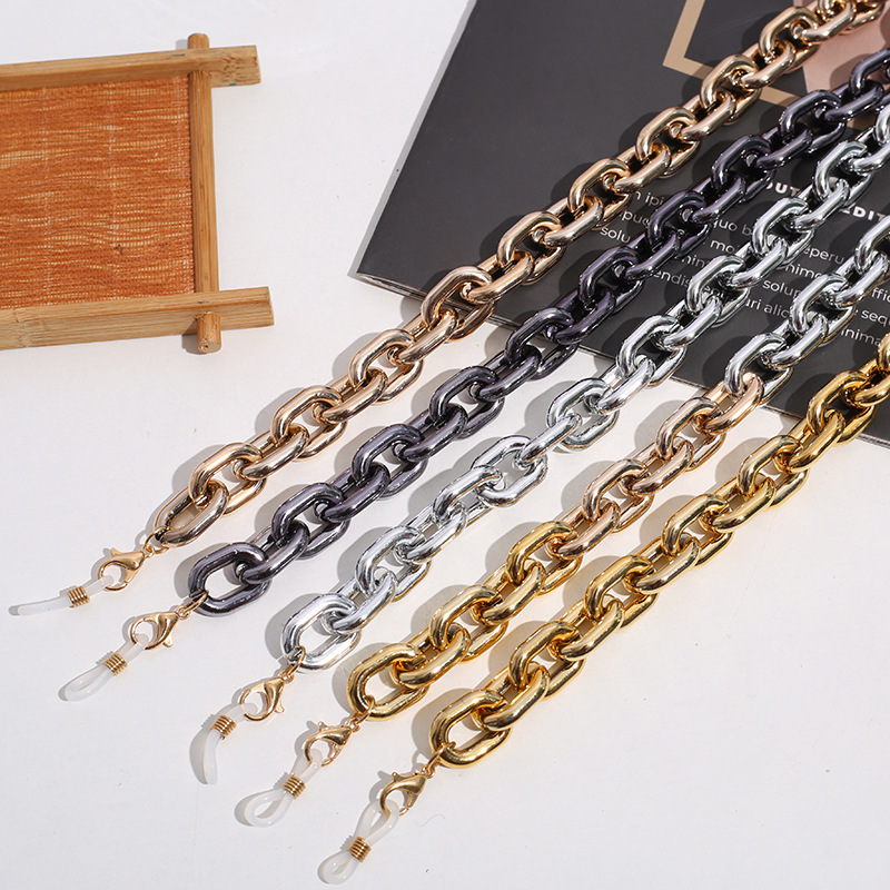 Hot-selling UV-plated multi-color O-shaped chains, acrylic necklaces, eyeglass chains, anti-loss mask chains, and wholesale jewelry chains