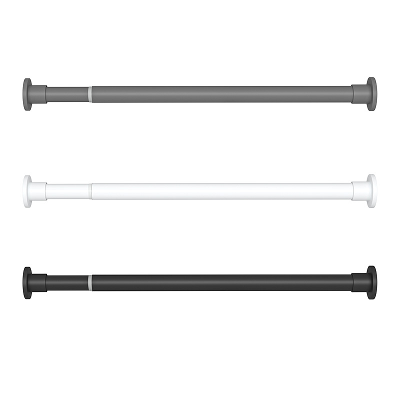 Non-drilling telescopic pole clothes drying rack, home wardrobe support pole, clothes drying pole, bedroom curtain pole, bathroom shower curtain pole Item Picture