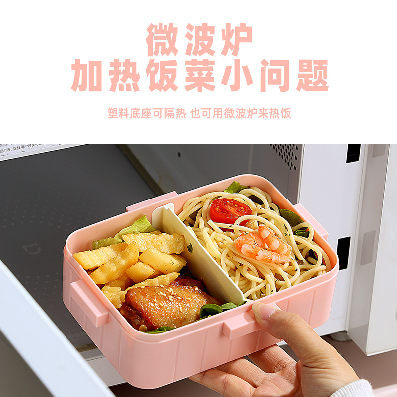 Cute children's stainless steel lunch box, student single-compartment sealed bento box with sauce box, and compartments fruit salad box Application Scenario