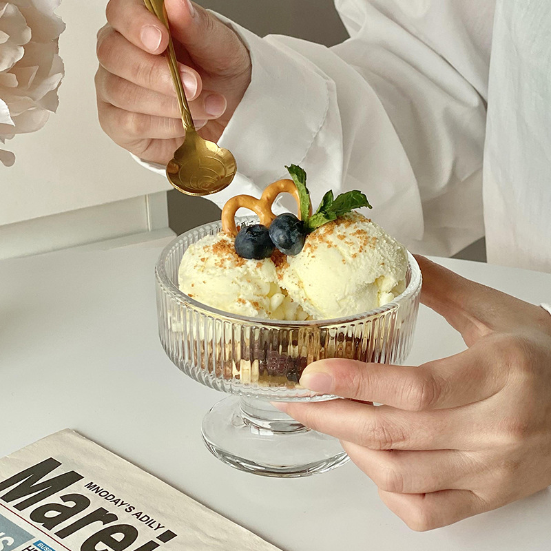 ins simple glass dessert bowl, yogurt cup, tall ice cream bowl cup, ice cream cup, yogurt cup Specification image