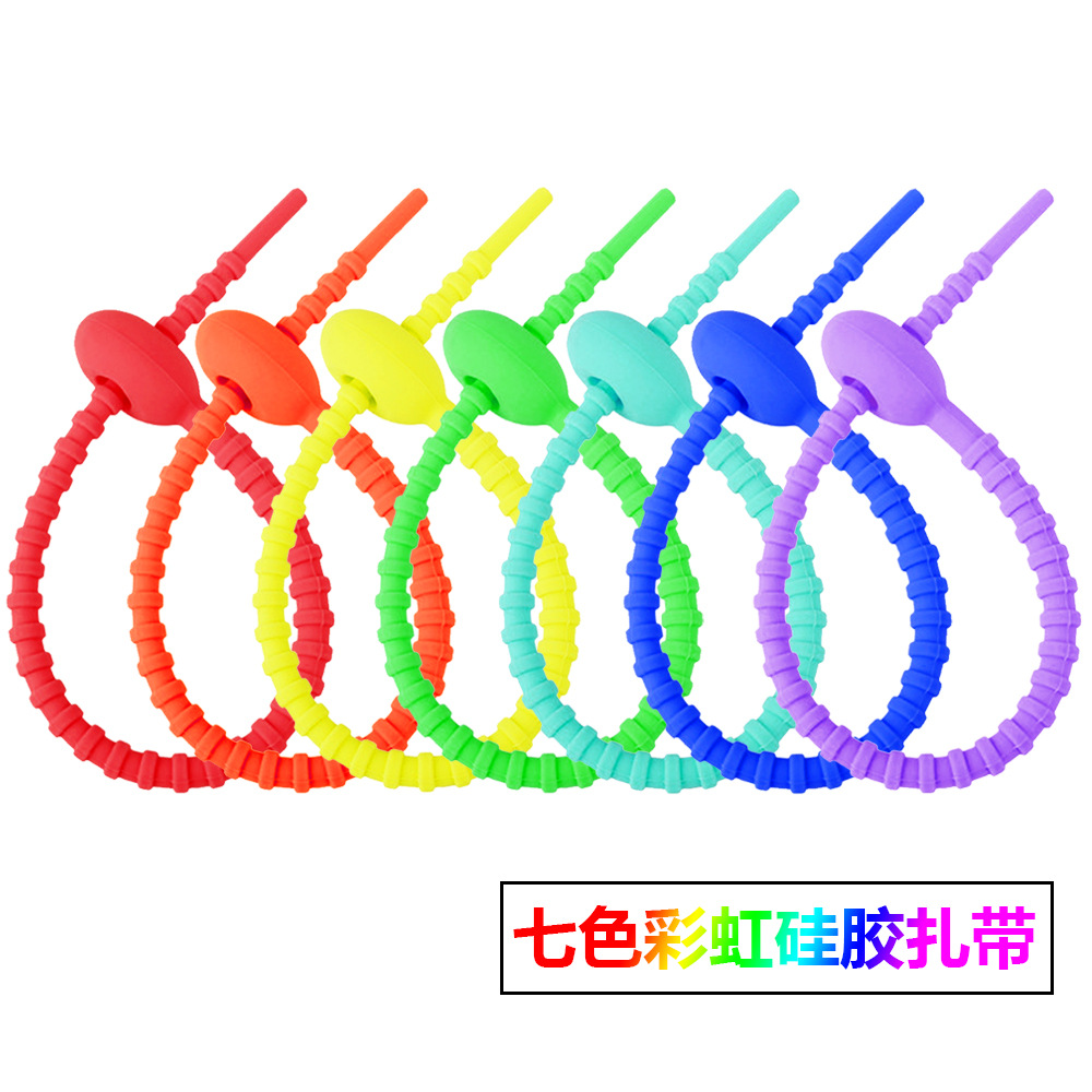 Colorful silicone rubber rope, multi-purpose cable tie, anti-slip and durable, binding material, binding wire, fixed binding wire Application Scenario