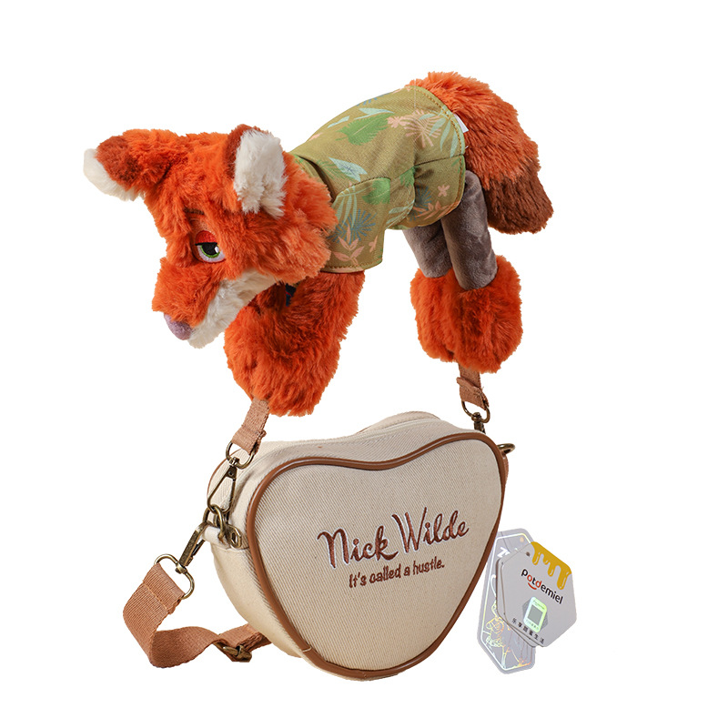 Disney official Zootopia Judnick plush toy shoulder bag, saddle crossbody bag, fox Item Picture