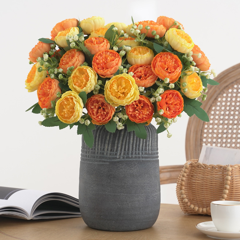 仿真花DIY发饰配件/假花/5朵塑膠花/仿真花/假花批发产品图