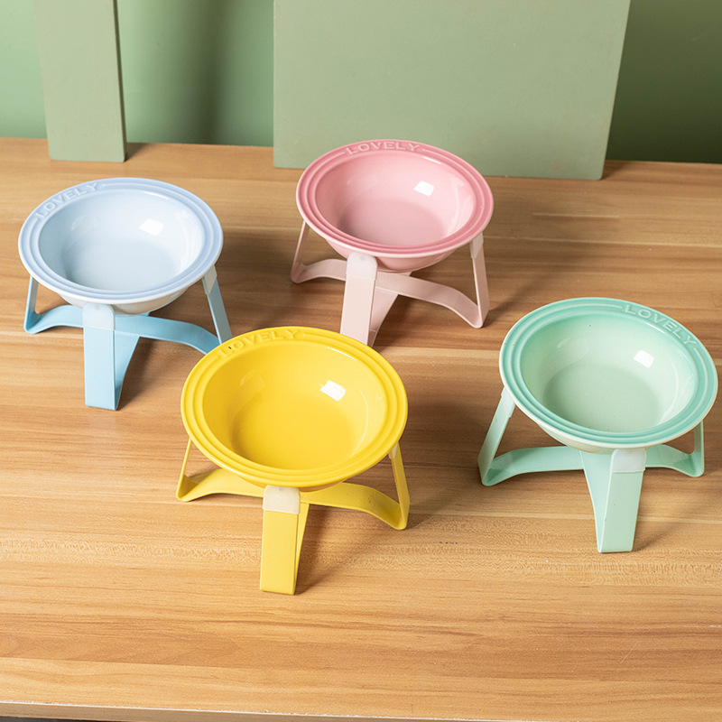 Wow, custom-made French cat bowl, pet bowl, ceramic cat bowl stand, protecting cervical vertebrae, cat bowl, small pet dog bowl details Picture