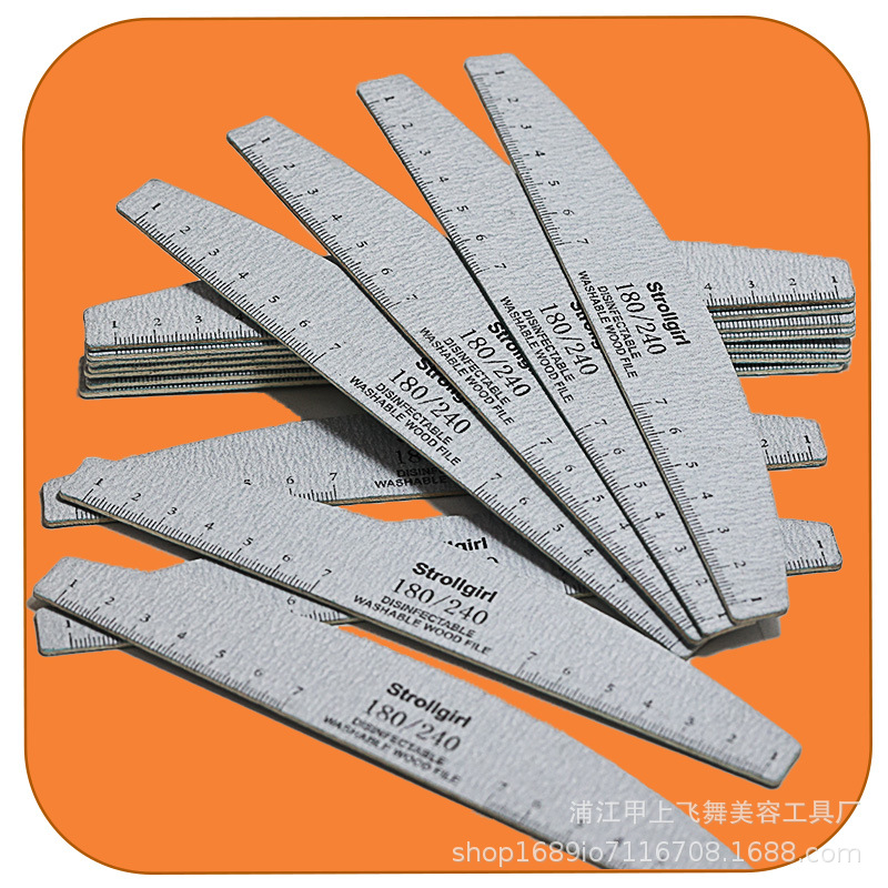 美甲师卸甲专用超耐磨灰砂木片挫美甲搓条指甲锉专业修型打磨条白底实物图