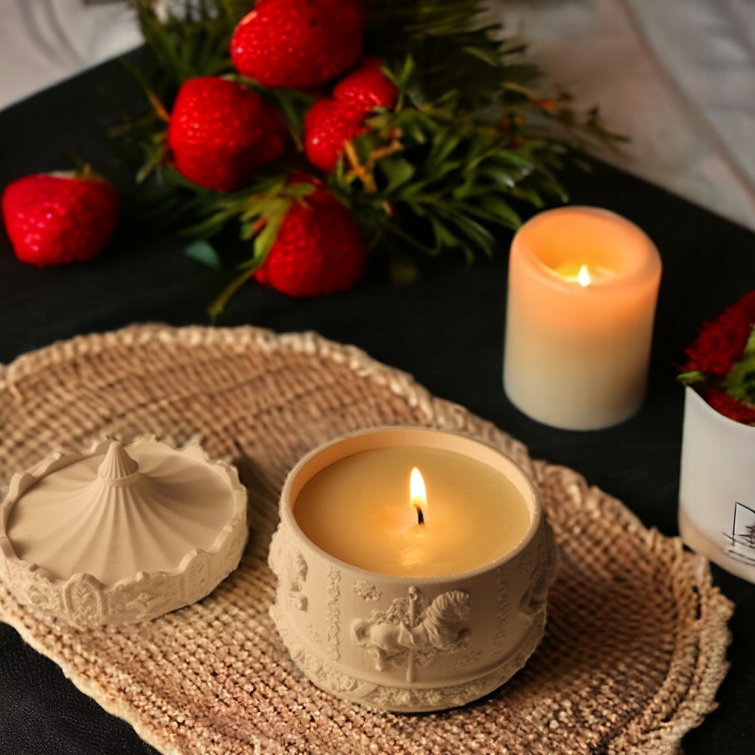 Carousel plant soybean wax essential oil wax scented candles, decorative items, gift boxes, wedding gifts, souvenirs, presents details Picture
