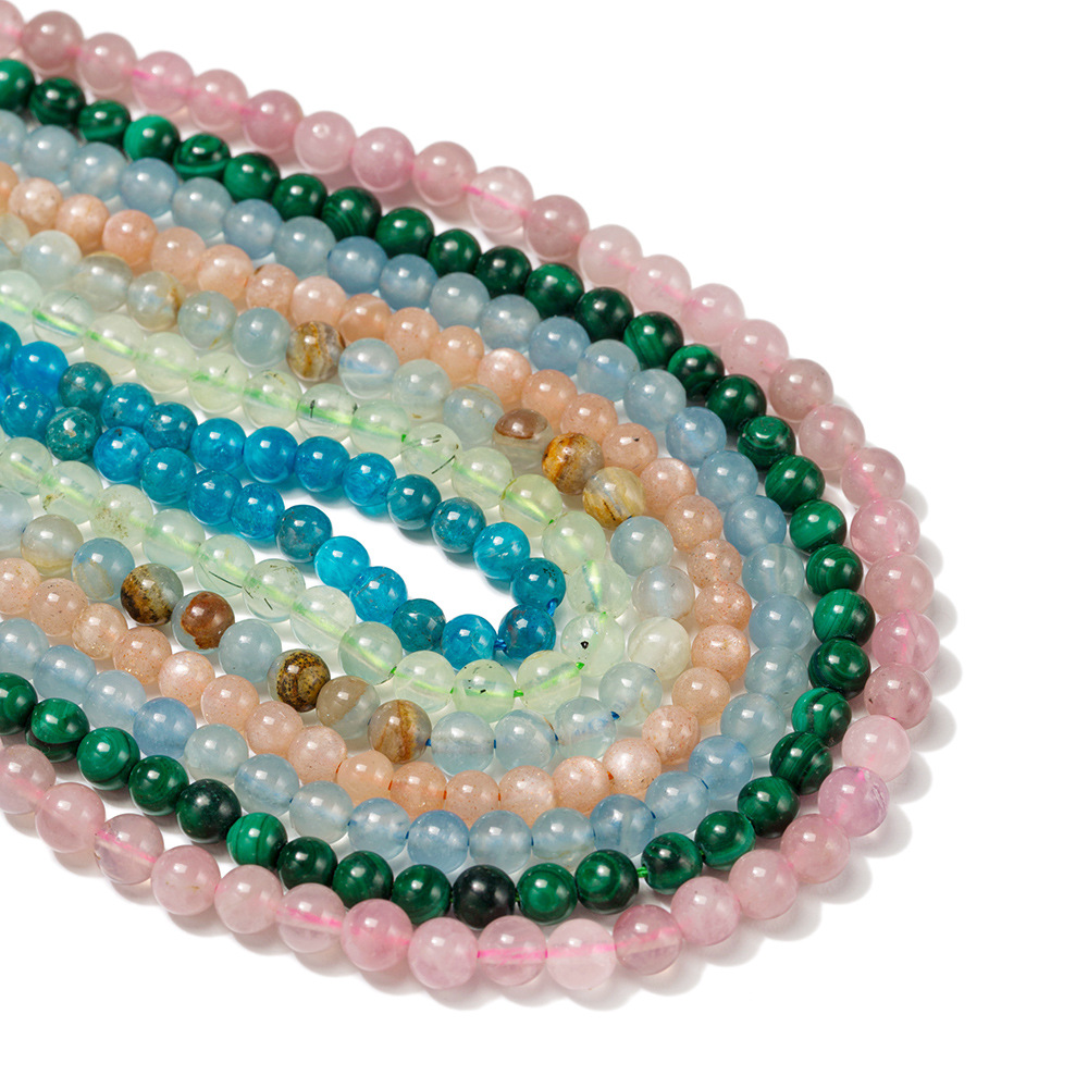 4mm natural round beads, natural rose quartz stone, bare stone, handcrafted diy jewelry, can be made into necklace, bracelet accessories, crystal Item Picture
