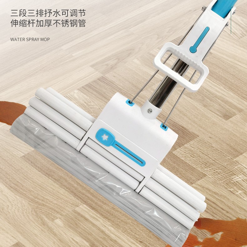 拖把海绵滚轮式挤水免手洗胶棉大号38cm拖地吸水轻便定制强力脱水拖把01566