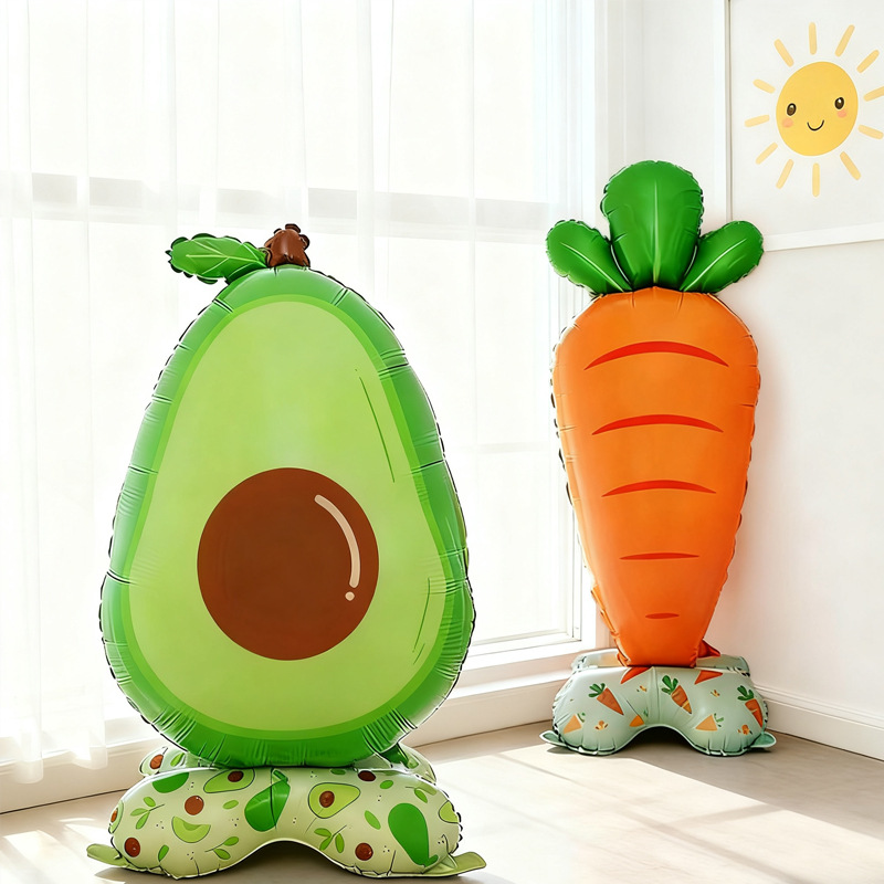 卡通站立底座水果气球 生日派对学校商场装饰场景布置装饰气球