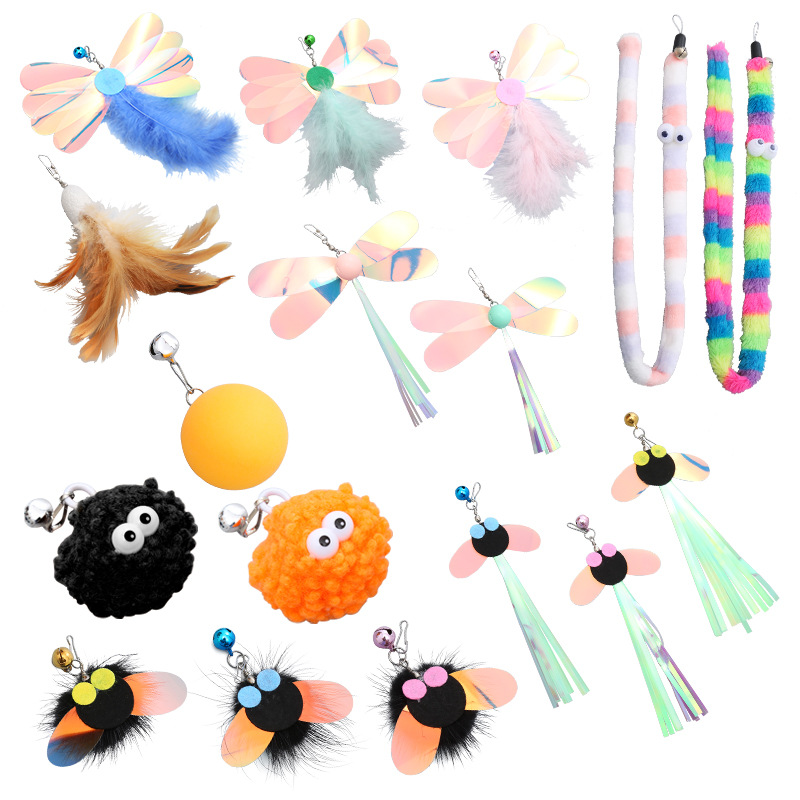 A collection of Amazon's best-selling pet products, including feather cat toys, replacement heads, fairy sticks, and self-entertaining cat toys Item Picture