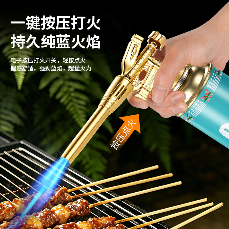 跨境卡式喷枪户外烧猪毛家用烤枪猛火焊接手持烧烤喷枪点火器