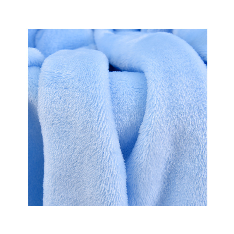 全涤双面法兰绒240g-350克素色针织绒布玩具毛毯家居服睡衣面料白底实物图