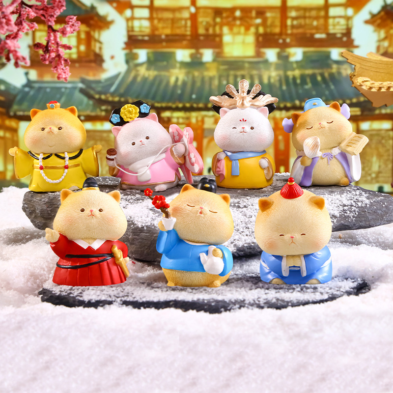 Meow Meow Long Live Blind Box, cartoon cute figurines, resin ornaments, creative dolls, trendy tabletop ornaments, blind box details Picture