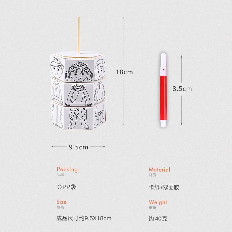 DIY rotating dress-up watercolor painting, handcrafted children's educational toys, color painting, coloring, doodling, and free watercolor pens Application Scenario