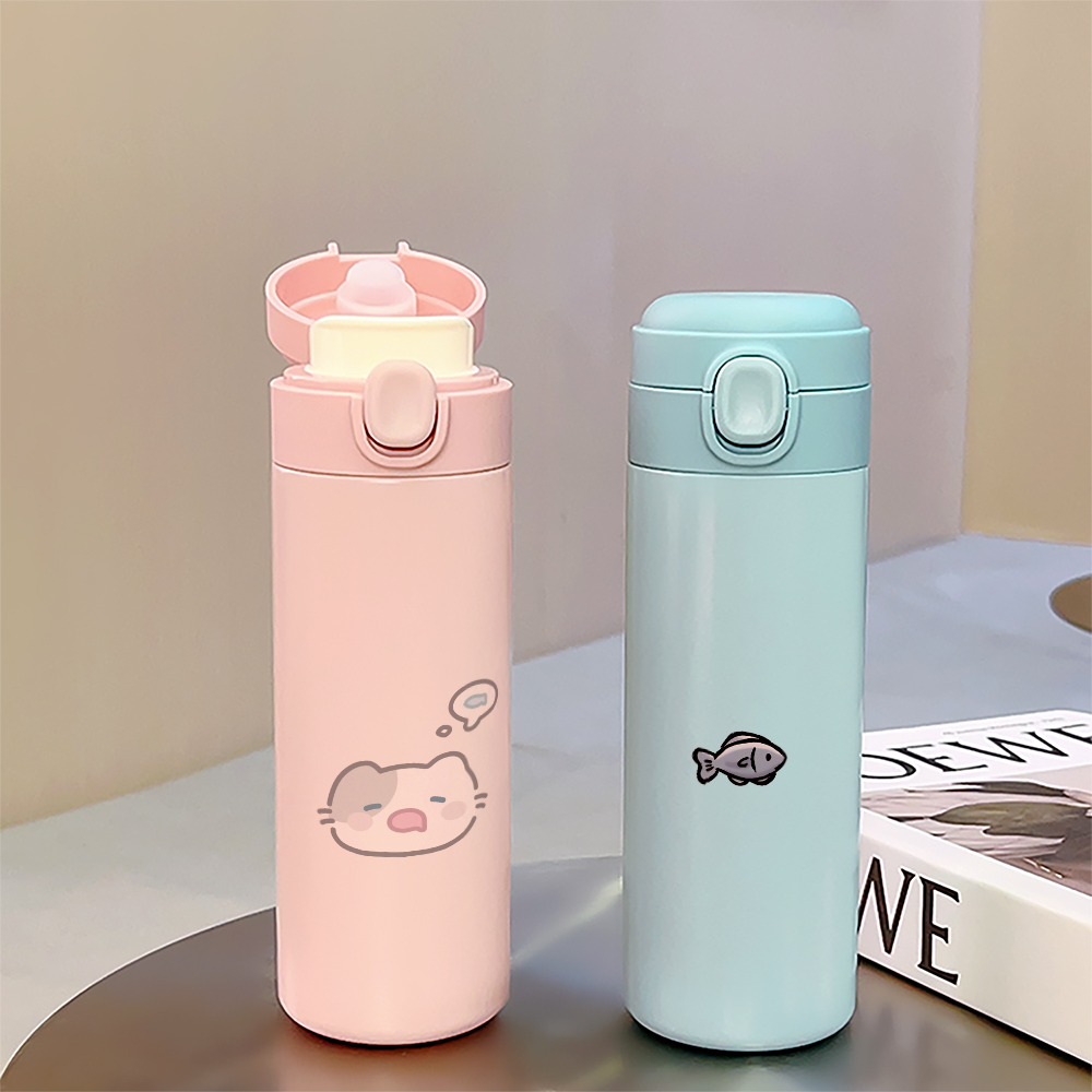 AUZU small fish insulated cup, children's 304 food-grade rust steel pea cup, water cup, student portable large-capacity cup Application Scenario