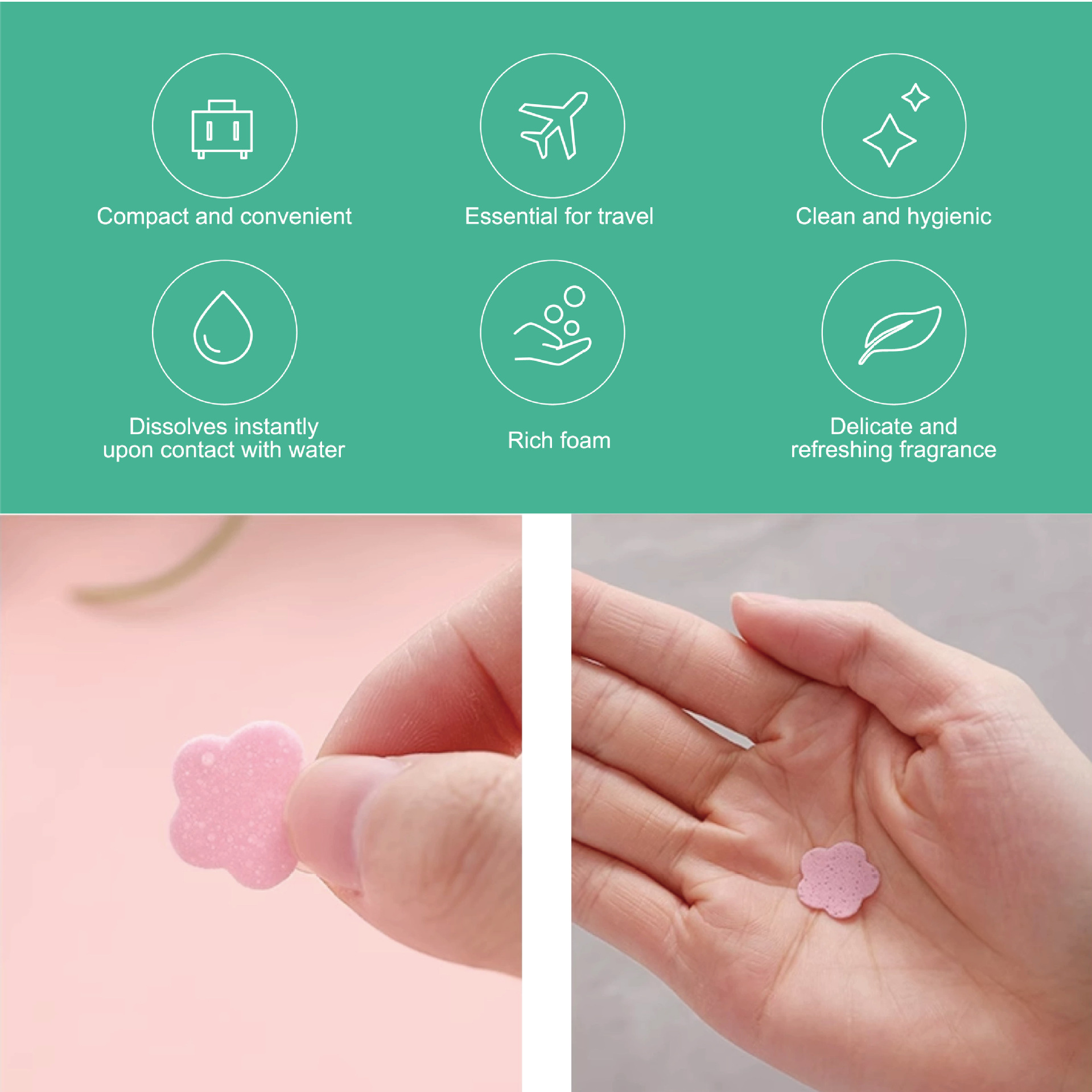 次性肥皂片旅游便携式香皂纸香皂片学生儿童随身携带花瓣洗手片定产品图
