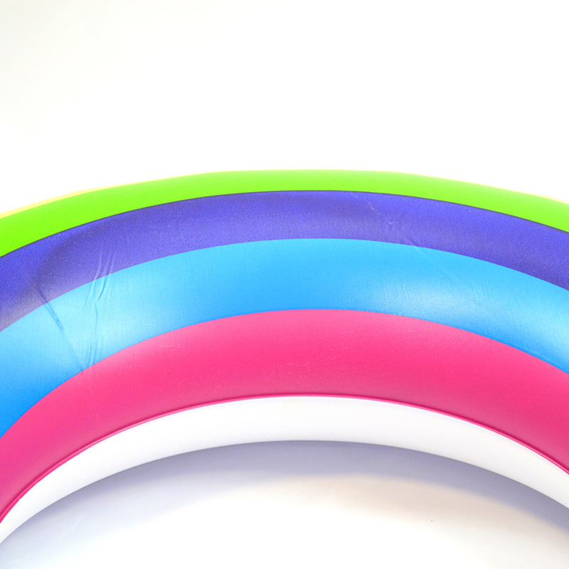 Wholesale thickened life buozes, inflatable children's striped underarm rings, pvc adult rainbow swimming rings for export Specification image
