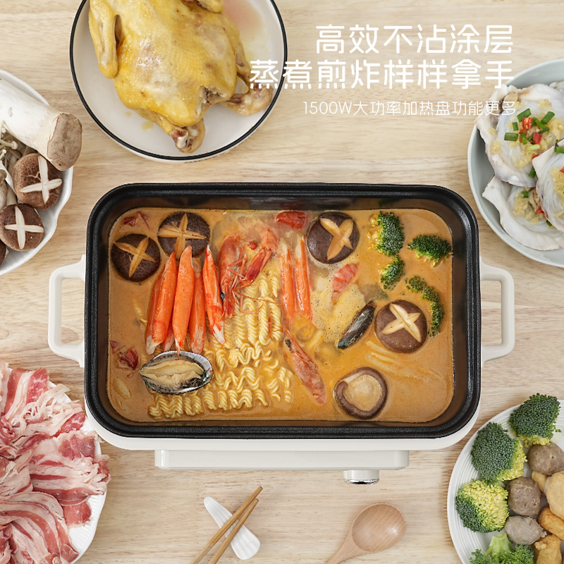 Jiao Ya's new electric steamer, a stainless steel three-layer cooking and steaming pot, is a multi-functional breakfast smart machine Item Picture