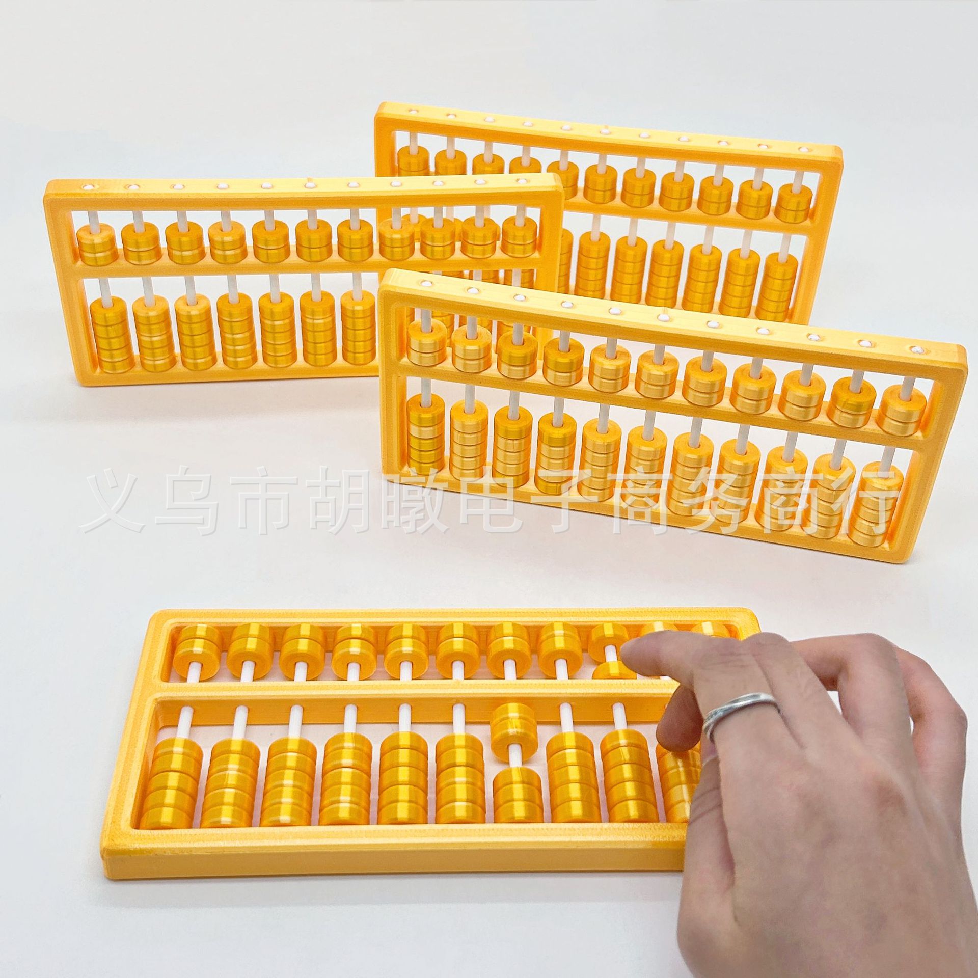 New 3D printed gold abacus in stock, home and study decoration item, children's fun arithmetic teaching aid, early education arithmetic abacus Specification image