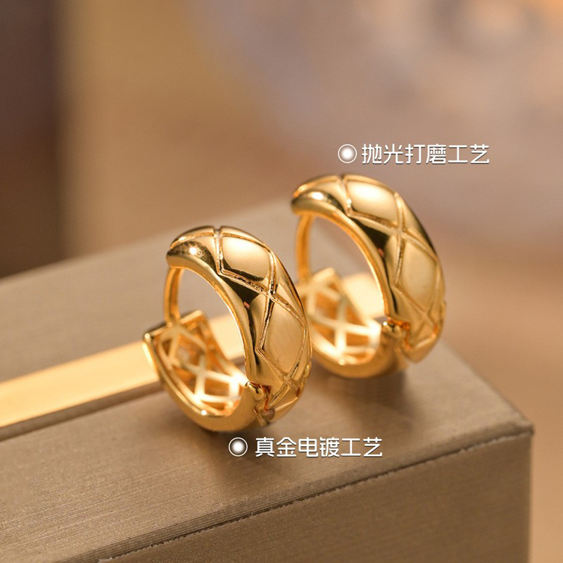 玫瑰刘亦菲同款耳环小香风菱格耳圈轻奢高级感爆款羽毛麦穗耳饰女细节图