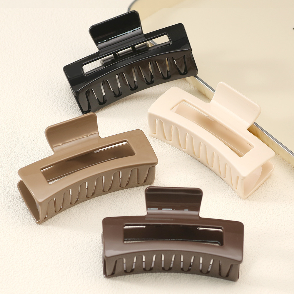 跨境亚马逊大号方形磨砂抓夹高级感气质盘发鲨鱼夹夹子女发饰批发