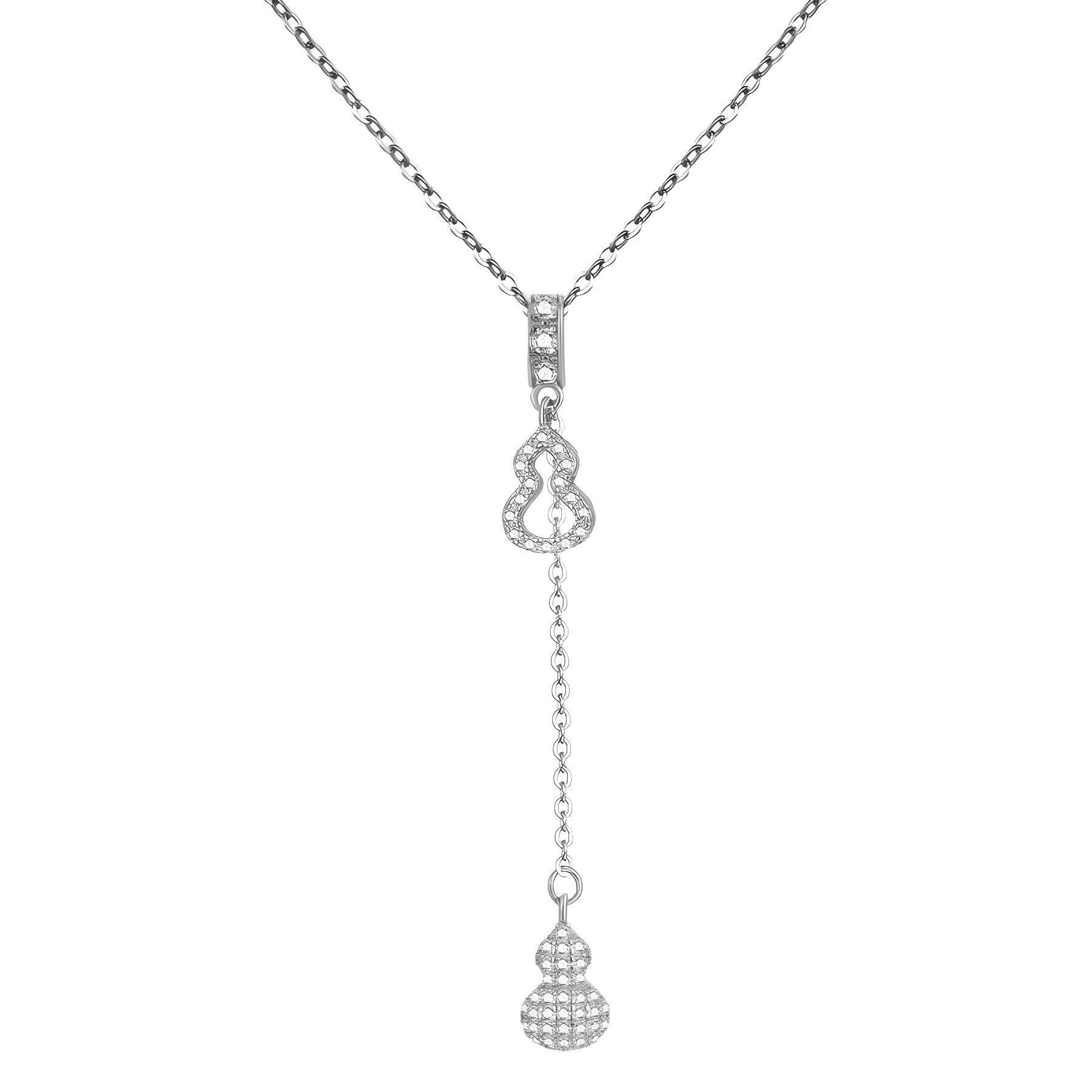 S925 sterling silver tassel golden gourd pendant Girls' necklace with a high-end design, available in a niche and light luxury live stream Item Picture