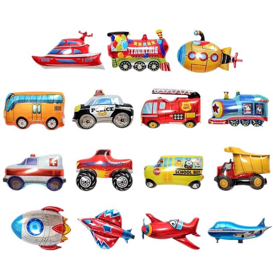 铝膜生日气球玩具/玩偶服/户外运动球/汽球摆摊/气球狗带轮子白底实物图