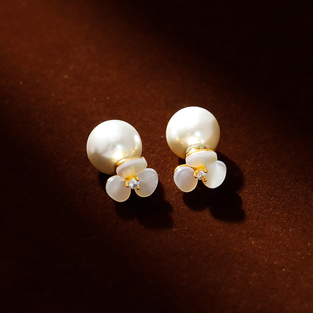 Hyacinth pequeño fresco flor pendientes uno dos vestir nicho alto sentido verano versátil moda perla nuevo estilo moda pendientes mujer