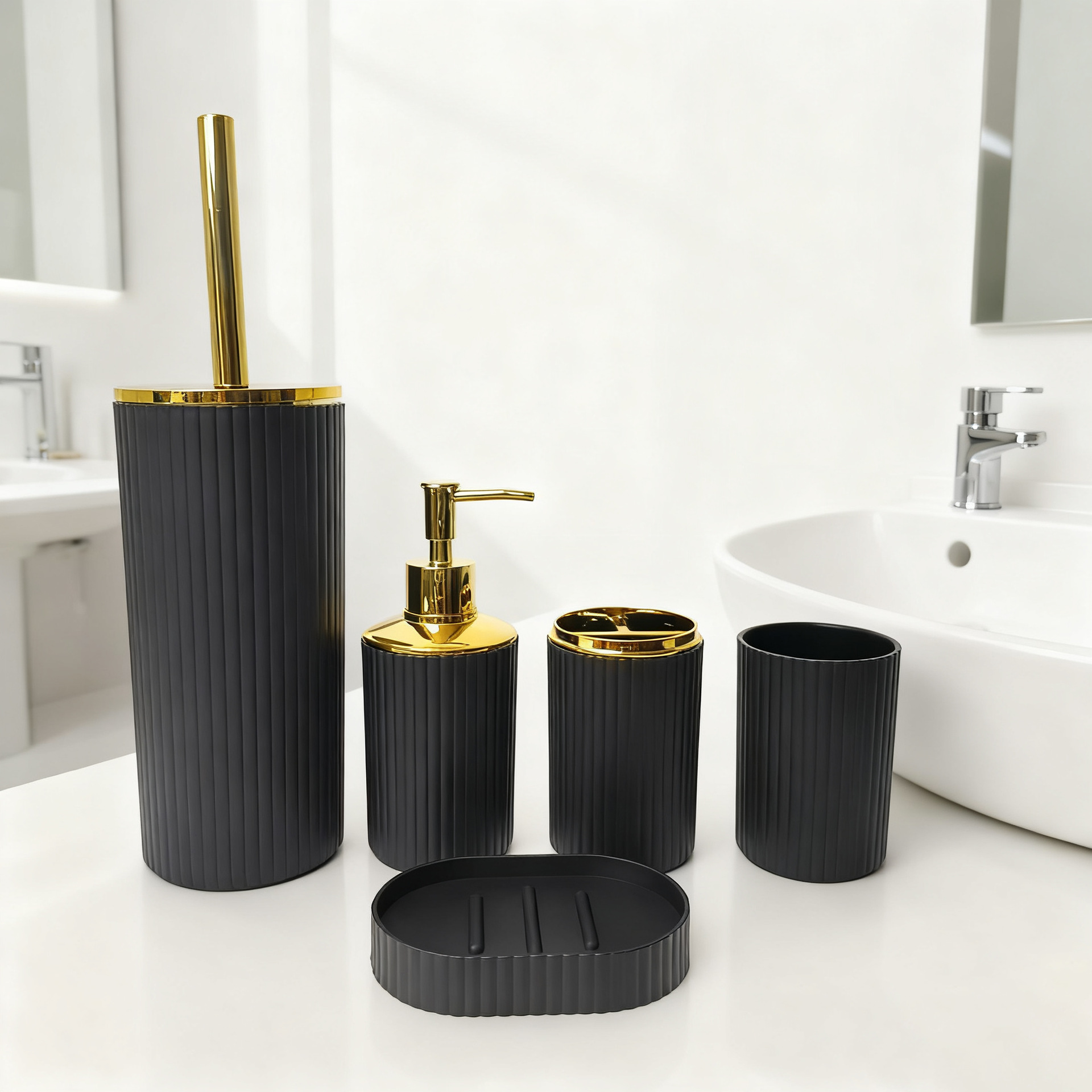 卫浴室内酒店5件套洗漱清理用品马桶刷乳液瓶口杯旅馆套件工厂直销