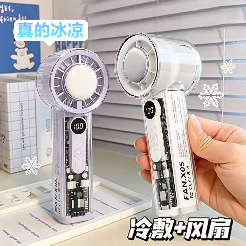 Small Fan Ice Mist Cooling Spray 2026 New Model Small portable ice pack Electric Fan Handheld high-speed cooling wonder details Picture