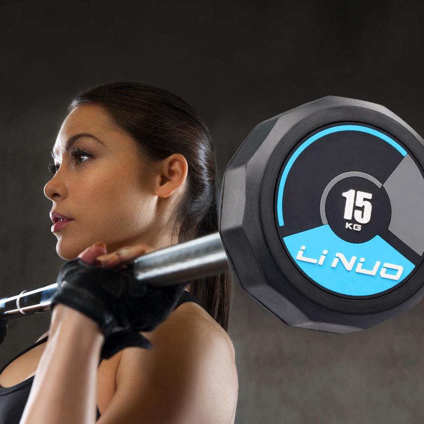 Fixed barbell gym, men's fitness, commercial weightlifting barbell rack, home squat curved bar, rubber-coated barbell set Application Scenario