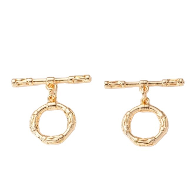 18K real gold color-preserving electroplated circular ot buckle, diy jewelry accessories, necklace, bracelet, chain connection buckle, end buckle Item Picture