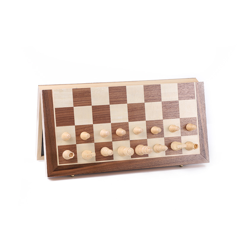 强磁实木国际象棋教学游戏棋牌玩具可折叠强磁便携国际象棋教学细节图