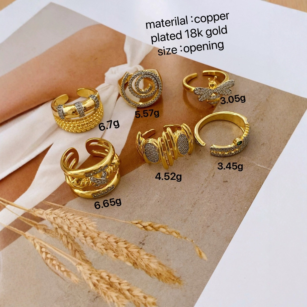 European and American micro-inlaid zircon three-dimensional bee ring, a trendy and simple finger ring with adjustable opening Application Scenario