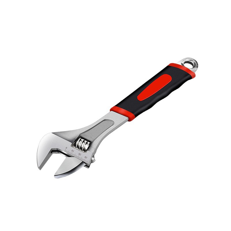 活动扳手 工业级8寸包胶防滑活口扳手万能大开口扳子活络扳手批发白底实物图