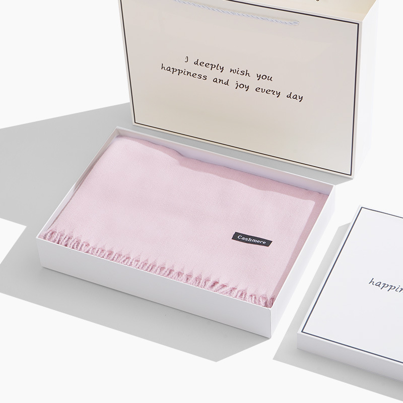 Birthday gift scarf gift box set, thickened and fleece shawl for girls in autumn and winter, a practical warm gift for your girlfriend details Picture